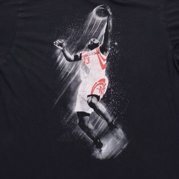 Adidas Houston Rockets #13 Harden Casual Graphic T Shirt Adult Mens Size M Black - Picture 4 of 8